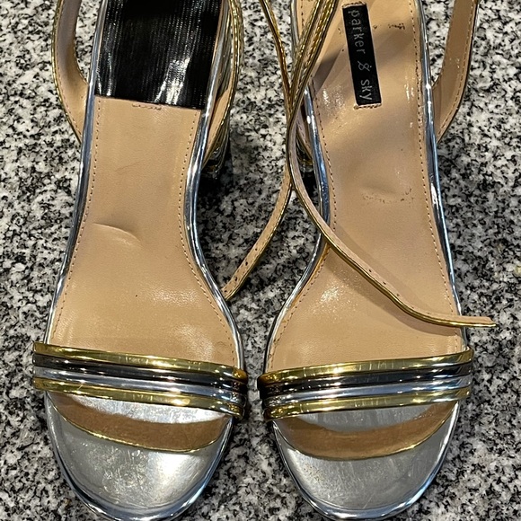 ankle strap 3-color (metallic gold silver) sandal - Picture 1 of 11